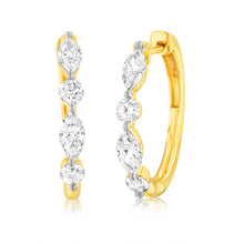 Load image into Gallery viewer, Luminesce Lab Grown 9ct Yellow Gold 1.5 Carat Diamond Hoop Earrings