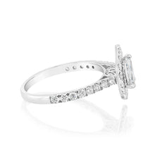 Load image into Gallery viewer, Luminesce Lab Grown 9ct White Gold 1 Carat Diamond Halo Solitaire Ring with Pear Centre Diamond