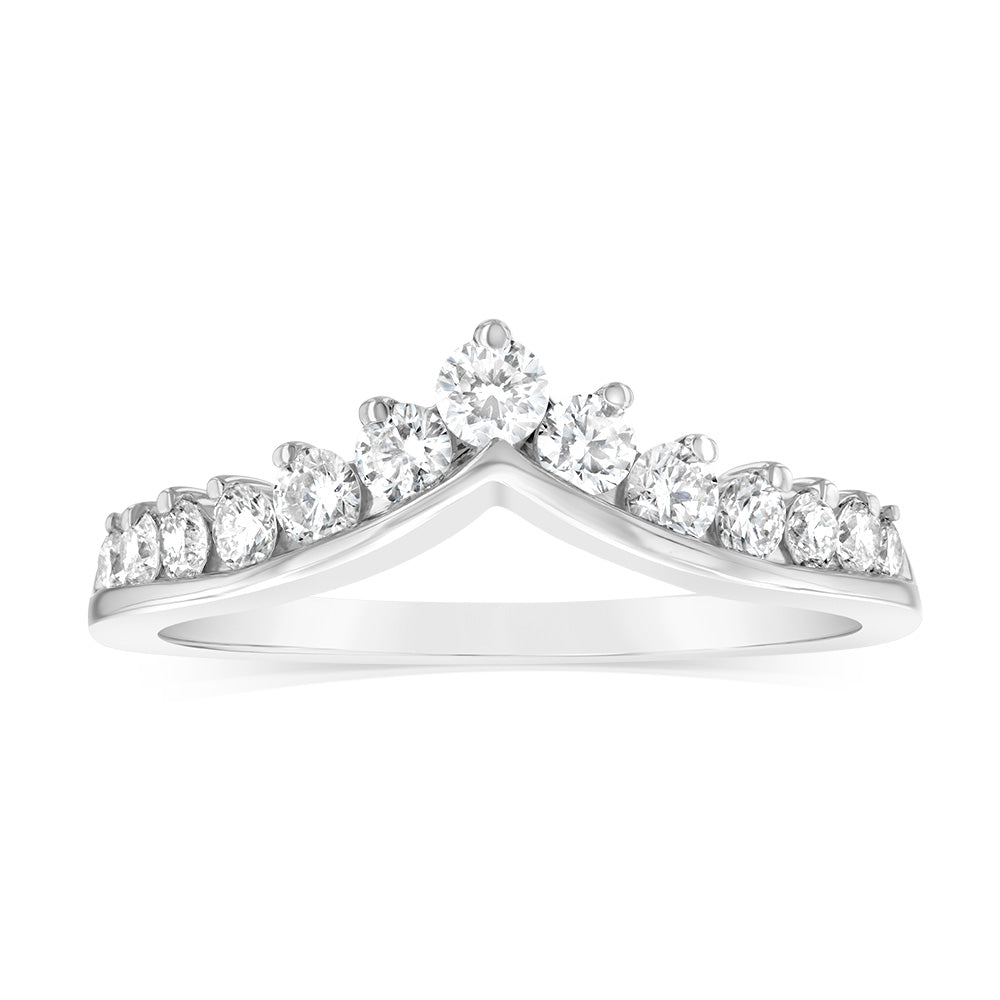 Luminesce Lab Grown 9ct White Gold 1/2 Carat Diamond Ring with 13 Brilliant Cut Diamonds