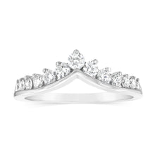 Load image into Gallery viewer, Luminesce Lab Grown 9ct White Gold 1/2 Carat Diamond Ring with 13 Brilliant Cut Diamonds