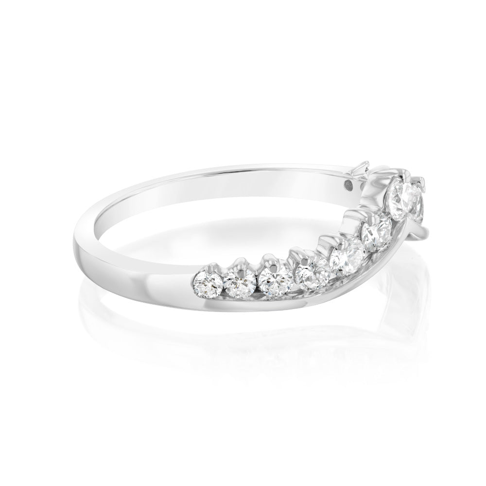 Luminesce Lab Grown 9ct White Gold 1/2 Carat Diamond Ring with 13 Brilliant Cut Diamonds