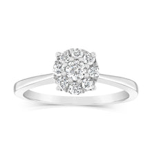 Load image into Gallery viewer, Luminesce Lab Grown 9ct White Gold 1/3 Carat Diamond Round Cluster Ring