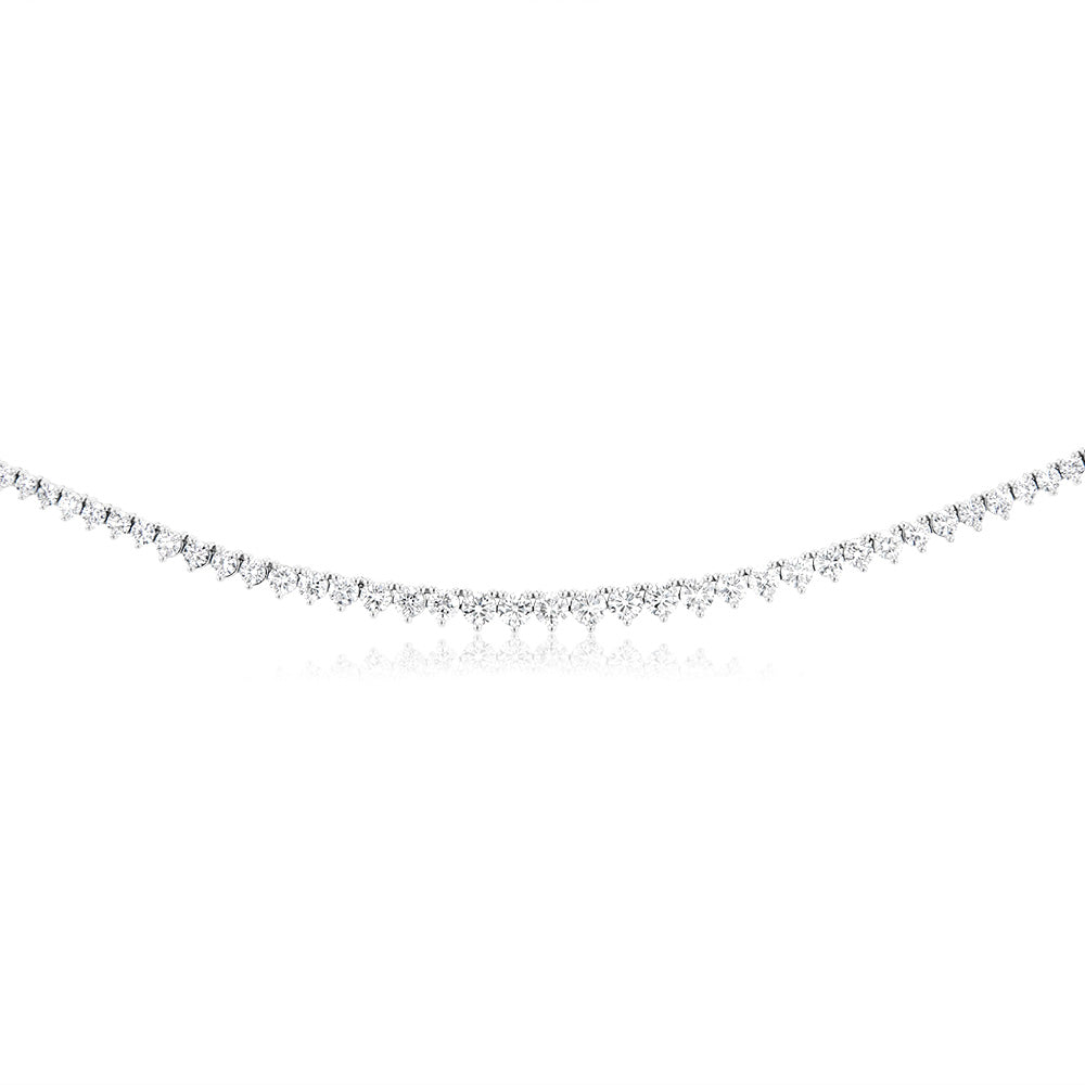 Luminesce Lab Grown 10ct White Gold Tennis Necklace in 3Carat Diamond