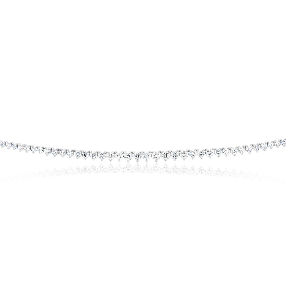 Luminesce Lab Grown 10ct White Gold Tennis Necklace in 3Carat Diamond