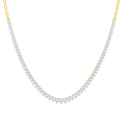 Luminesce Lab Grown 10ct Yellow Gold Tennis Necklace in 5Carat Diamond