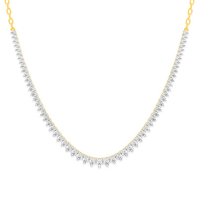 Luminesce Lab Grown 10ct Yellow Gold Tennis Necklace in 7 Carat Diamond