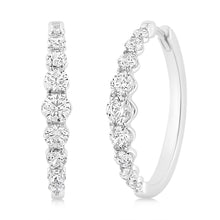 Load image into Gallery viewer, Luminesce Lab Grown 10ct White Gold Hoop Earrings in 1 Carat Diamond