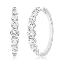 Load image into Gallery viewer, Luminesce Lab Grown 10ct White Gold Hoop Earrings in 2 Carat Diamond