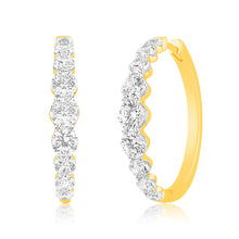 Load image into Gallery viewer, Luminesce Lab Grown 10ct Yellow Gold Hoop Earrings in 3 Carat Diamond