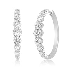 Load image into Gallery viewer, Luminesce Lab Grown 10ct White Gold Hoop Earrings in 3 Carat Diamond