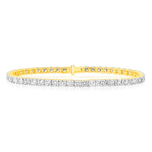 Load image into Gallery viewer, Luminesce Lab Grown 10ct Yellow Gold Tennis Bracelet in 7 Carat Diamond