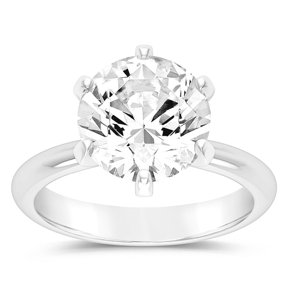 Luminesce Lab Grown 18ct White Gold Solitaire Ring in 5 Carat Certified Diamond