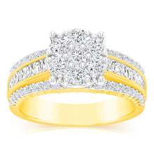 Load image into Gallery viewer, Luminesce Lab Grown 10ct Yellow Gold Ring in 1.25 Carat Diamond