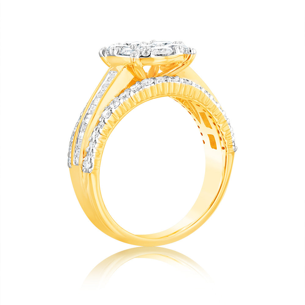 Luminesce Lab Grown 10ct Yellow Gold Ring in 1.25 Carat Diamond