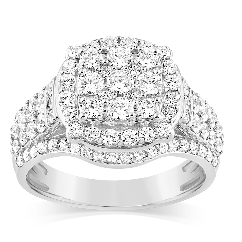 Luminesce Lab Grown 10ct White Gold Ring in 1.60 Carat Diamond