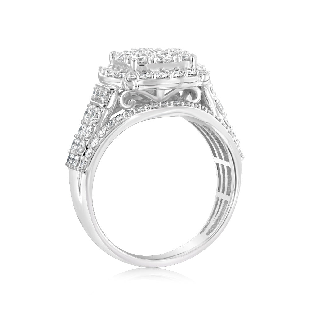 Luminesce Lab Grown 10ct White Gold Ring in 1.60 Carat Diamond