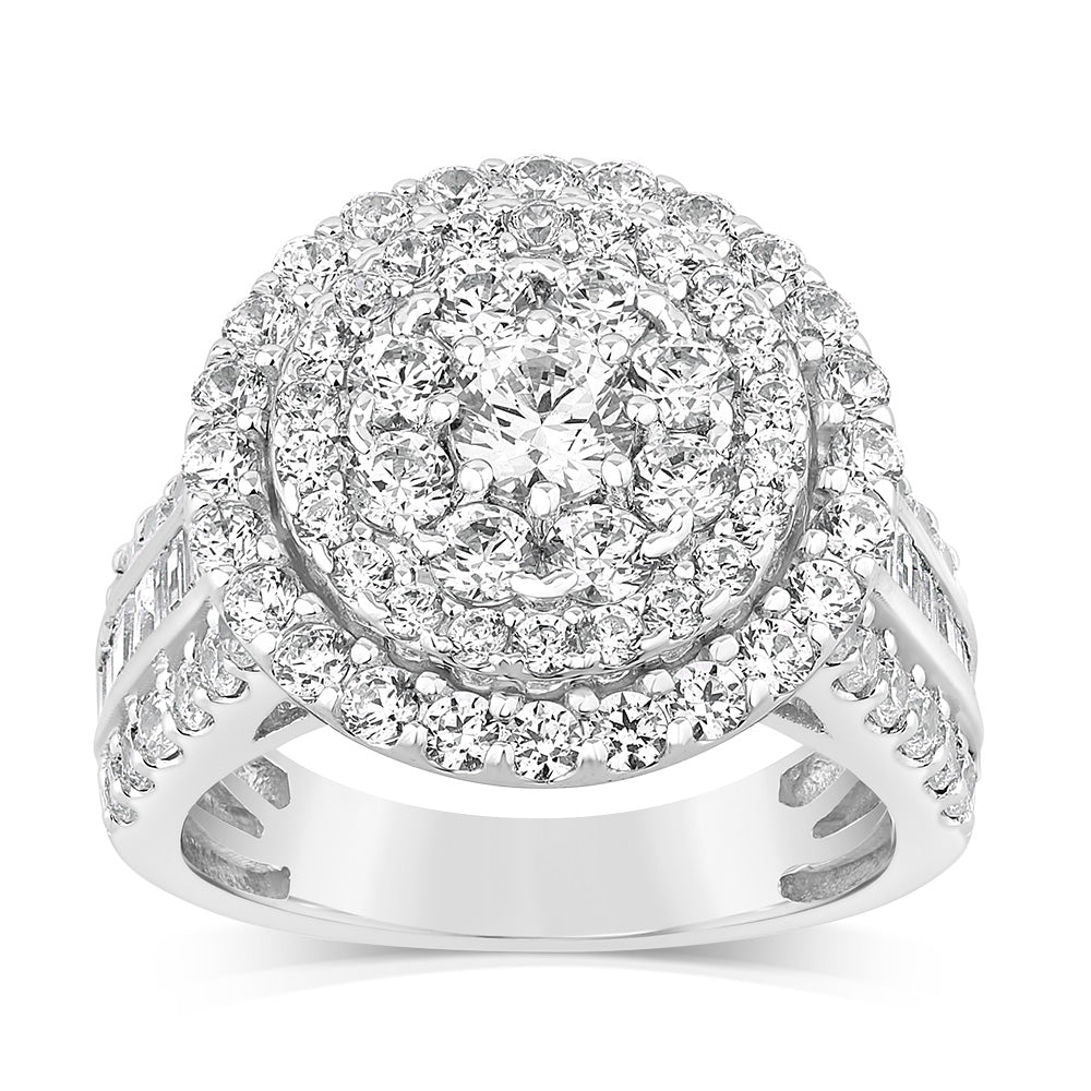 Luminesce Lab Grown 10ct White Gold Ring in 3 Carat Diamond