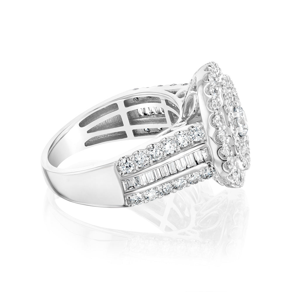 Luminesce Lab Grown 10ct White Gold Ring in 3 Carat Diamond