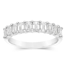 Load image into Gallery viewer, Luminesce Lab Grown 10ct White Gold Eternity Emerald Cut Shaped Ring in 1 Carat Diamond