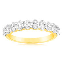 Load image into Gallery viewer, Luminesce Lab Grown 10ct Yellow Gold Eternity Oval Cut Shaped Ring in 1 Carat Diamond