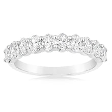 Load image into Gallery viewer, Luminesce Lab Grown 10ct White Gold Eternity Oval Cut Shaped Ring in 1 Carat Diamond