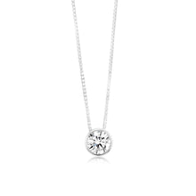 Load image into Gallery viewer, Luminesce Lab Grown Bezel Pendant in 1/4 Carat Diamond with Silver Slider Chain