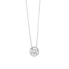 Load image into Gallery viewer, Luminesce Lab Grown Bezel Pendant in 3/4 Carat Diamond with Silver Slider Chain