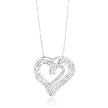 Load image into Gallery viewer, Luminesce Lab Grown Double Heart Pendant in 1 Carat Diamond with Silver Slider Chain