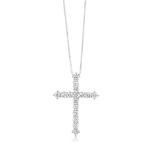 Load image into Gallery viewer, Luminesce Lab Grown Cross Pendant in 1 Carat Diamond with Silver Slider Chain