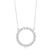 Load image into Gallery viewer, Luminesce Lab Grown Circle Pendant in 1 Carat Diamond &amp; Baguettes with Silver Slider Chain