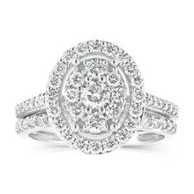 Load image into Gallery viewer, Luminesce Lab Grown 9ct White Gold 1.2 Carat Diamond Round Shaped Bridal Set