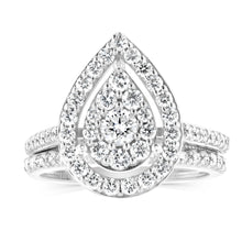 Load image into Gallery viewer, Luminesce Lab Grown 9ct White Gold 1.2 Carat Pear Shaped Bridal Set