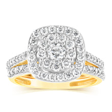 Load image into Gallery viewer, Luminesce Lab Grown 9ct Yellow Gold 1.2 Carat Diamond Cushion Shaped Solitaire Fancy Ring