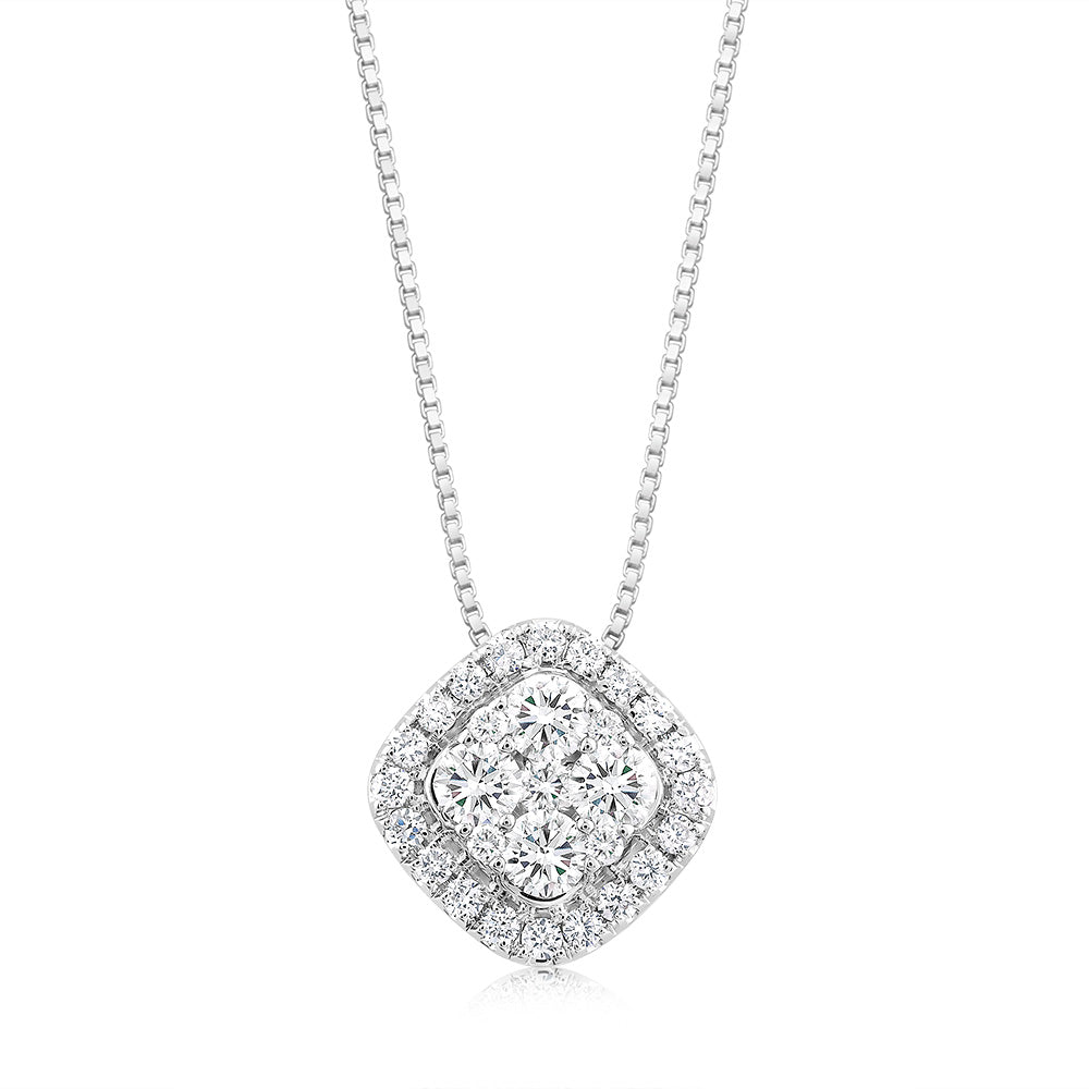 Luminesce Lab Grown 14ct White Gold 3/4 Carat Diamond Pendant With 40+5cm Chain