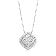 Load image into Gallery viewer, Luminesce Lab Grown 14ct White Gold 3/4 Carat Diamond Pendant With 40+5cm Chain