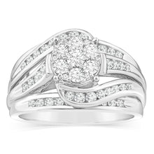 Load image into Gallery viewer, Luminesce Lab Grown 10ct White Gold 1 Carat Diamond Cluster Ring