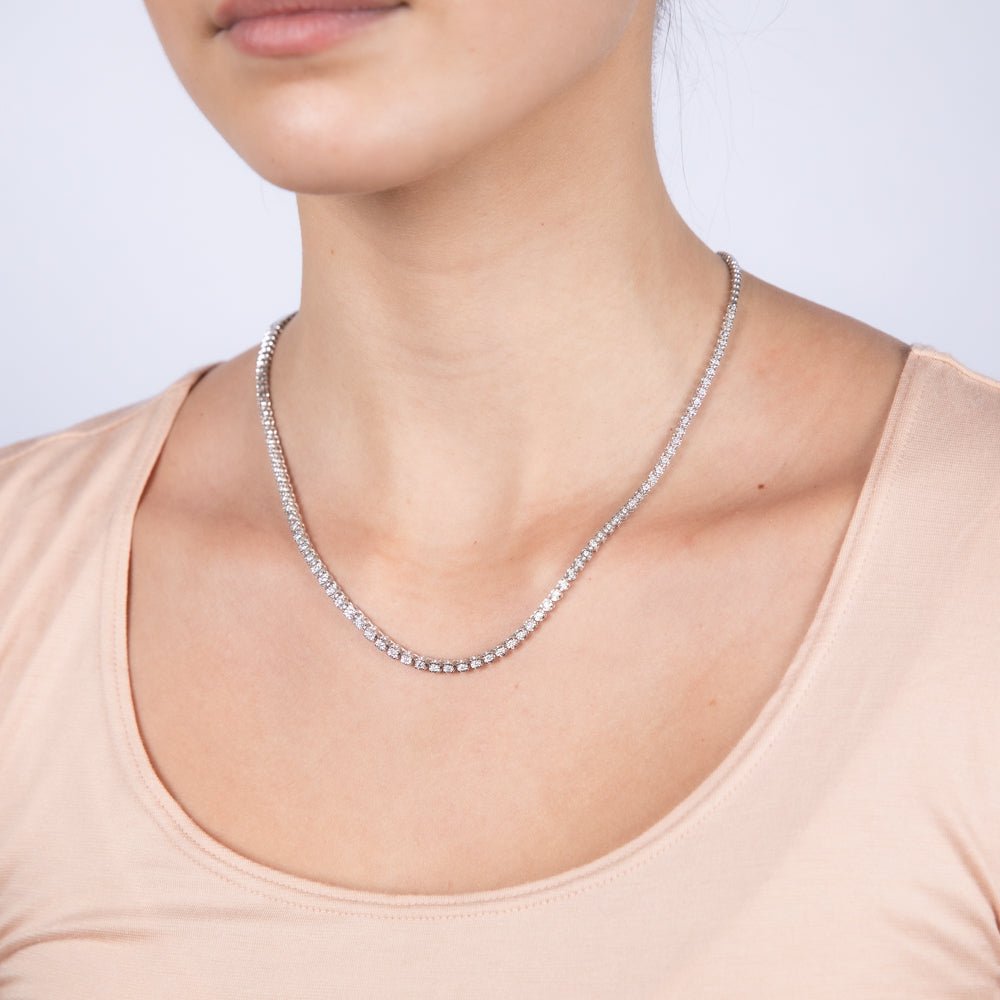 Luminesce Lab Grown Sterling Silver Necklace in 1/2 Carat Diamonds