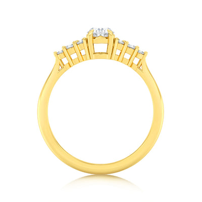 Luminesce Lab Grown 9ct Yellow Gold 0.65 Carat Diamond Solitaire Fancy Ring