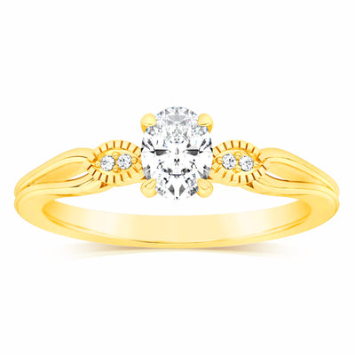 Luminesce Lab Grown 9ct Yellow Gold 1/2 Carat Diamond Solitaire Fancy Ring