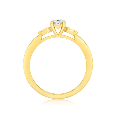 Luminesce Lab Grown 9ct Yellow Gold 1/2 Carat Diamond Solitaire Fancy Ring
