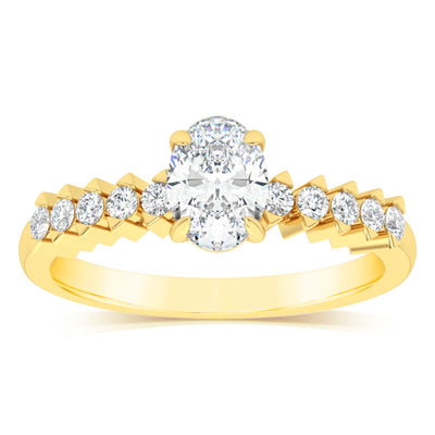 Luminesce Lab Grown 9ct Yellow Gold 1 Carat Diamond Solitaire Fancy Ring