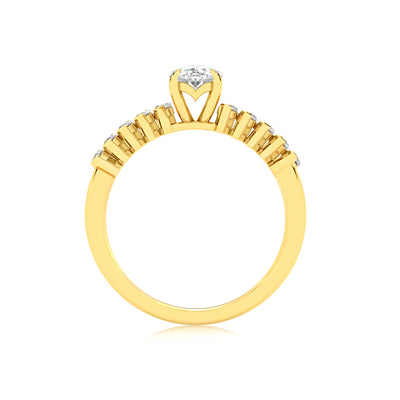 Luminesce Lab Grown 9ct Yellow Gold 1 Carat Diamond Solitaire Fancy Ring