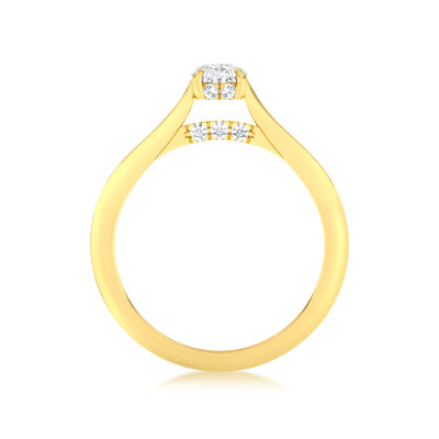 Luminesce Lab Grown 9ct Yellow Gold 0.65 Carat Diamond Solitaire Fancy Ring