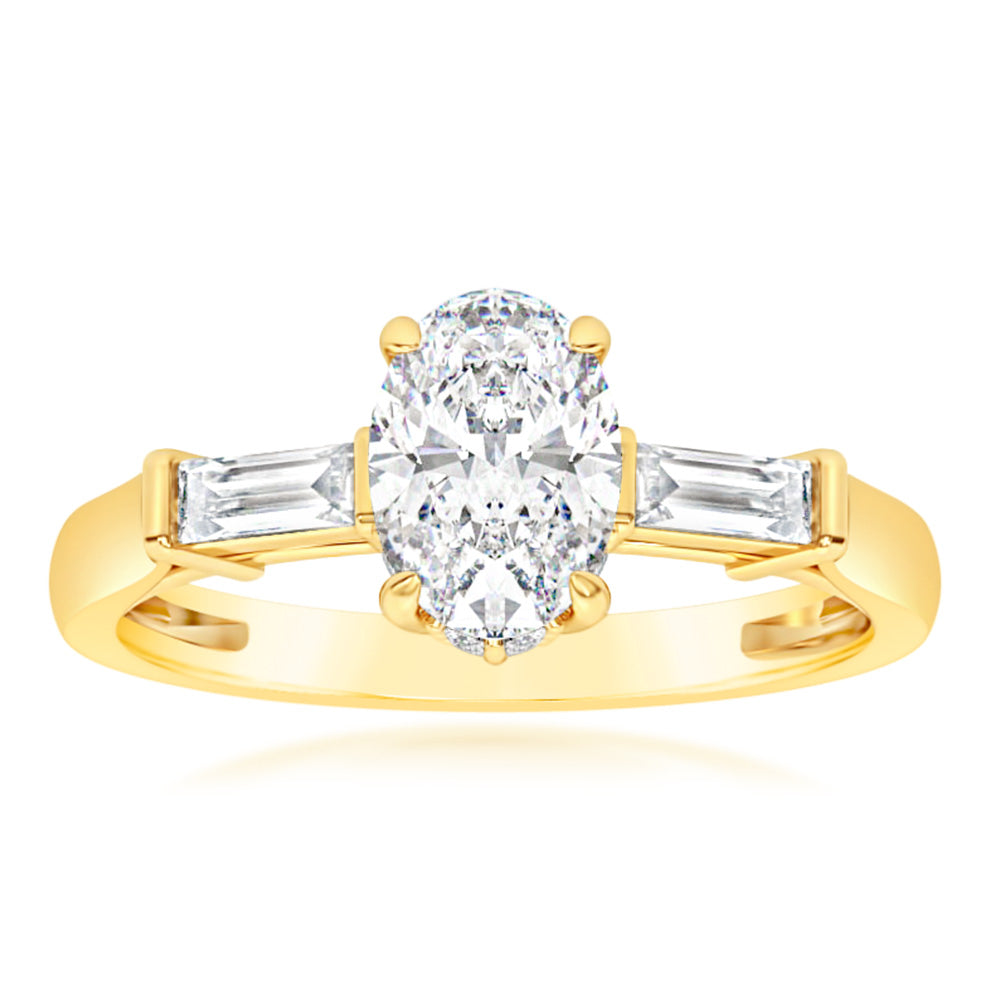 Luminesce Lab Grown 9ct Yellow Gold 1.20 Carat Diamond Solitaire Fancy Ring