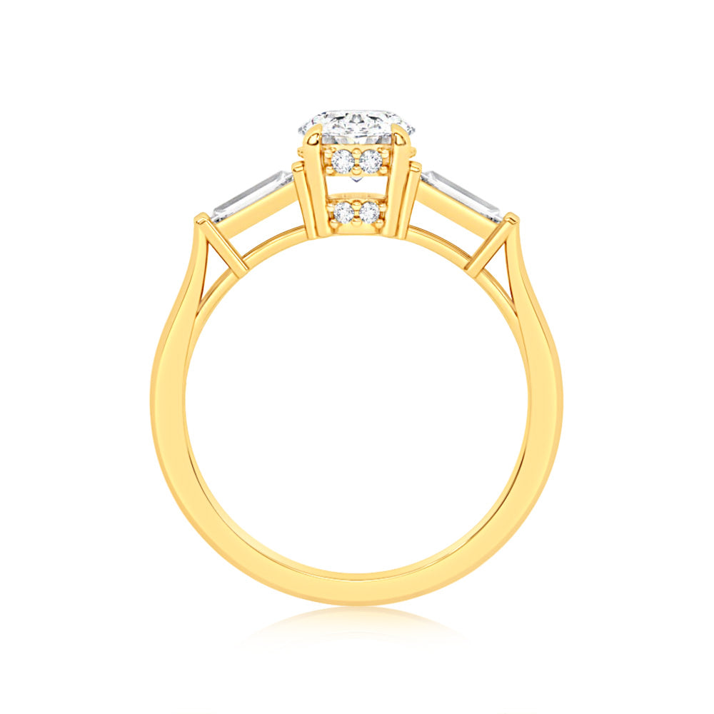 Luminesce Lab Grown 9ct Yellow Gold 1.20 Carat Diamond Solitaire Fancy Ring