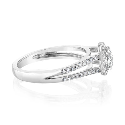 Luminesce Lab Grown 14ct White Gold 1 Carat Diamond Split Shank Ring