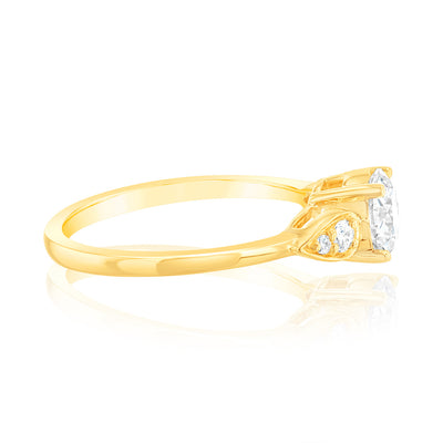 Luminesce Lab Grown 14ct Yellow Gold 1 Carat Diamond Solitaire Fancy Ring