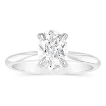 Load image into Gallery viewer, Luminesce Lab Grown 14ct White Gold 1 Carat Certified Oval Solitaire Engagement Ring