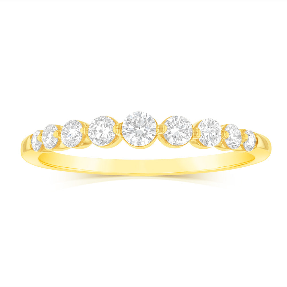 Luminesce Lab Grown 14ct Yellow Gold 1/2 Carat Diamond Eternity Ring