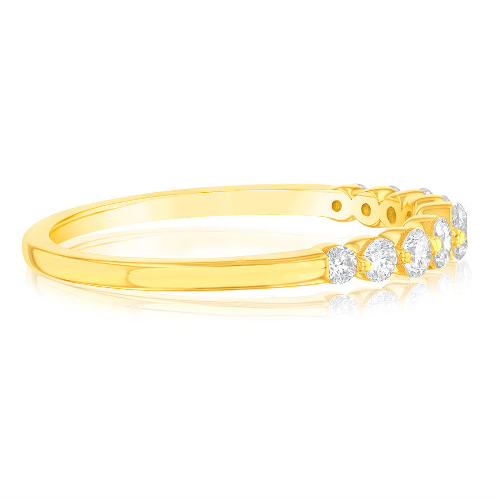 Luminesce Lab Grown 14ct Yellow Gold 1/2 Carat Diamond Eternity Ring